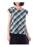 マドラスチェックスモックブラウス/レッド(262)