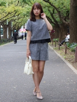 ラメツイードSET UP/ブラック