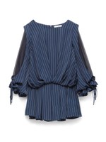 レディライクフリルロンパース/STRIPE