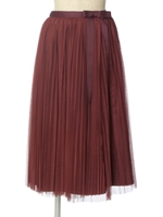 【Fi.n.t】チュールプリーツ巻きスカート/BORDEAUX