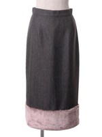 ヒザ下丈タイトスカート/チャコールグレー