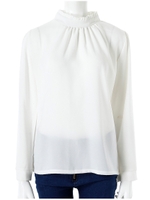 フリルスタンドトップス/ブラック