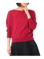 ベーシックボートネックニットプルオーバー/ブラック(019)