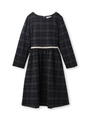 先染フラノチェックワンピース/ブルー系(294)