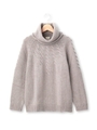 Aラインケーブル編みニットプルオーバー/グレー(012)