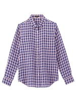 [L]リネンギンガムシャツ/サックス(290)