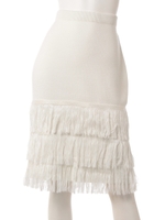 【MODE】フリンジミドルタイトSK/グレー