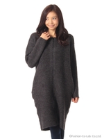 ｚｉｐ　ｕｐロングニットＣＴ/グレー