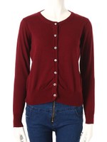 ストーン釦カーディガン/ホワイト