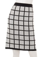 チェック柄ニット/ホワイト系