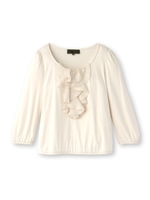 ラッフルフリルカットソー/ブラック(019)