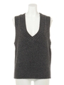 ラムウールVネックベスト/チャコールグレー