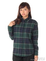 Boyfriend check shirt/ネイビー
