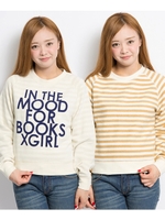 REVERSIBLE BORDER L/S TOP/ホワイト