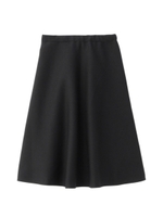 [S]ミディ丈ニットフレアスカート/ブラック(019)