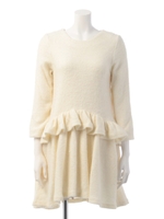 ぺプラムフリルワンピース/BLACK