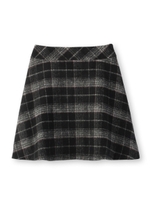 ウールフレアチェックスカート/ブラック(219)