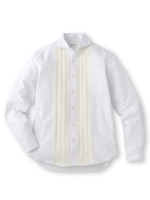 ケーブルニット切り替えシャツ/ブルー(092)