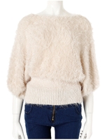 シャギードルマンニット/ベージュ