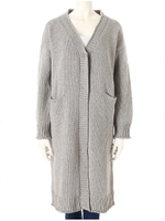 ニットロングコーディガン/グレー