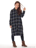 ネルチェックシャツワンピース/Red