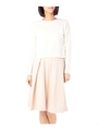 バックホワイトボタンカーディガン+スカート/オフホワイト(503)