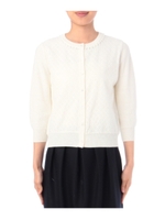 ビジュー使いアイレットレースカーディガン/アイボリー(004)