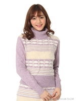 【dazzlin】幾何柄ニットトップス/パープル