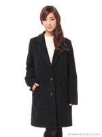 【寺本愛美着用】ウール混チェスターコート/クロ