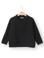 ふくれジャカードボトルネックカットソー/ブラック(019)