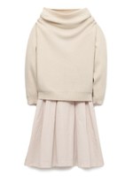 オフネックコンビワンピース/BLKxRED