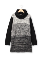 グラデオフタートルチュニックワンピース/ブラック(519)