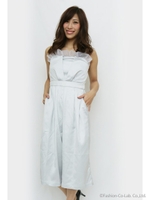 サテンフリルコンビネゾン/ペールピンク