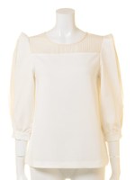 タックパフスリーブブラウス/OFFWH