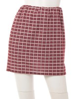 チェックツイードインナーバンテージスカート/ボルドー