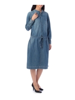 ドローストリングデニムワンピース/ブルー(092)