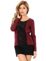 フロントレース配色ワンピース/WINE