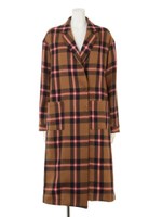 ヴィクトリアチェックライトコート/キャメル