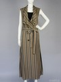 RAYON LINEN STRIPE GILLET/カーキ