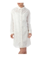 フラワー刺しゅうシャツワンピース/アイボリー(004)