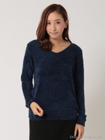 ミニモールVネックニット/ベージュ