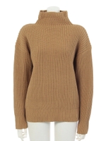 リブボトルネックニット/ベージュ