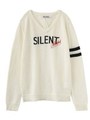 L/S KNIT TOP SILENT/WHITE