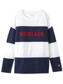 X-GIRL×CHAMPION STRIPED L/S TOP/チャコール