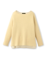 [L]ラメサイドカットニット/ベージュ(052)