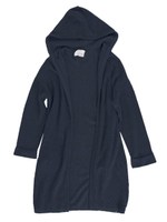 【Casual】フーデットロングニットカーデ/ネイビー