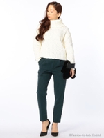 カットジャガードテーパードパンツ/オフホワイト