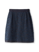 ギンガムチェックレーススカート/ブルー系(295)