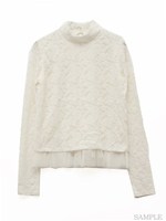 レース＊チュールトップス/ホワイト