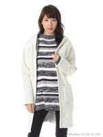 裏地配色コーディガン/ホワイト